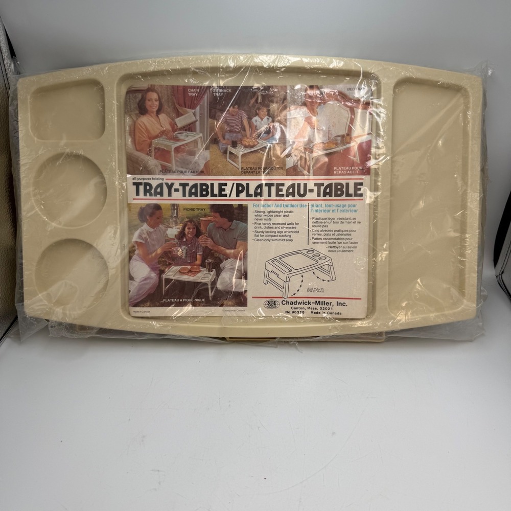 Vintage Chadwick-Miller Folding Tray Table Bed Snack Lap Desk Beige No. 96328